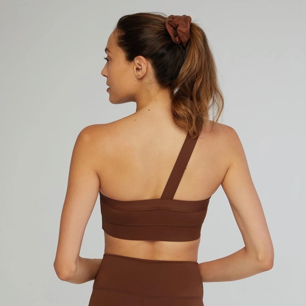 NWT IVL collective One Shoulder sports Bra downtown brown athleisure lifting gym - Picture 7 of 8
